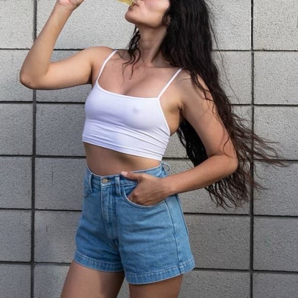 Los Angeles Apparel Denim Loose Shorts 27 Vintage medium Wash